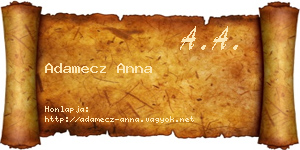 Adamecz Anna névjegykártya
