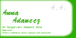 anna adamecz business card